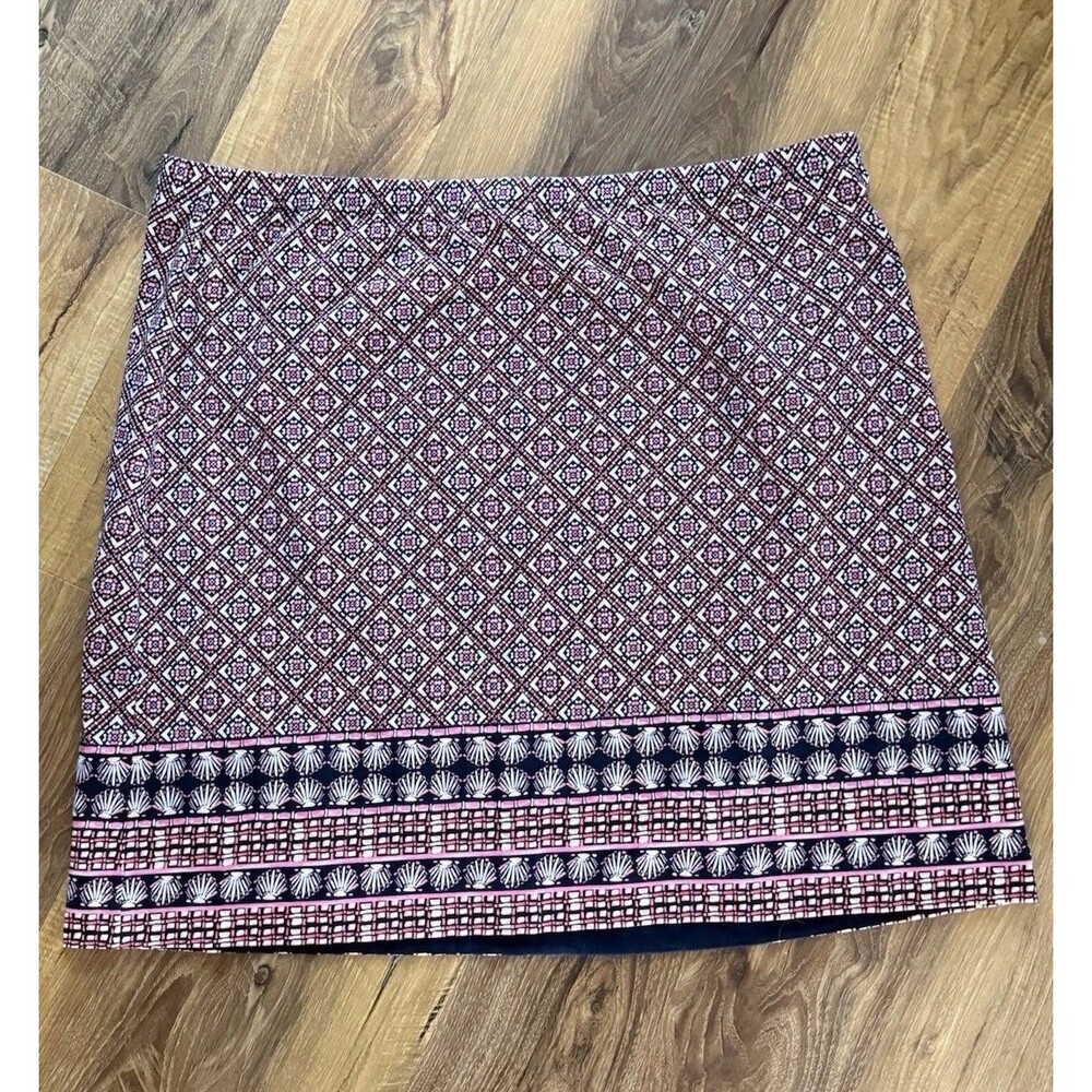 Talbots Skirt Womens 3X Plus Seashells Beach Stretch Pull On Casual Career Beach